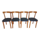 Set of 4 Calligaris Dining Chairs: Mid-Century Italian Design, Blue Fabric