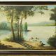 Paysage huile sur bois encadrée C.Peyron