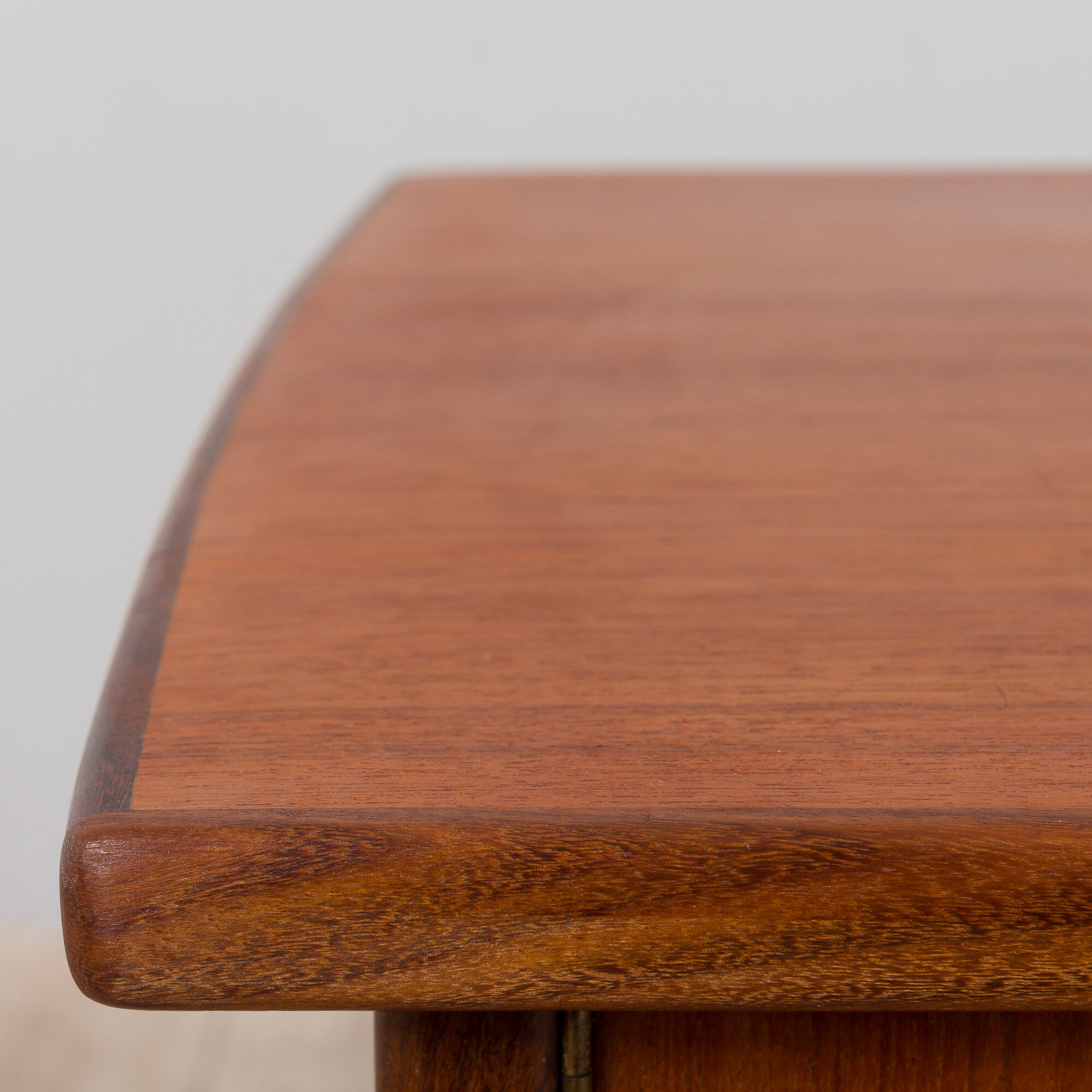 Danish mid century teak desk on sculptural base, 1960s.