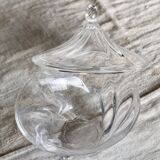 Vintage glass bonbonnière with a domed lid.