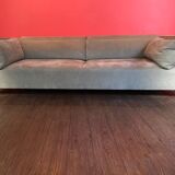 Urbani sofa and ottoman in grey alcantara