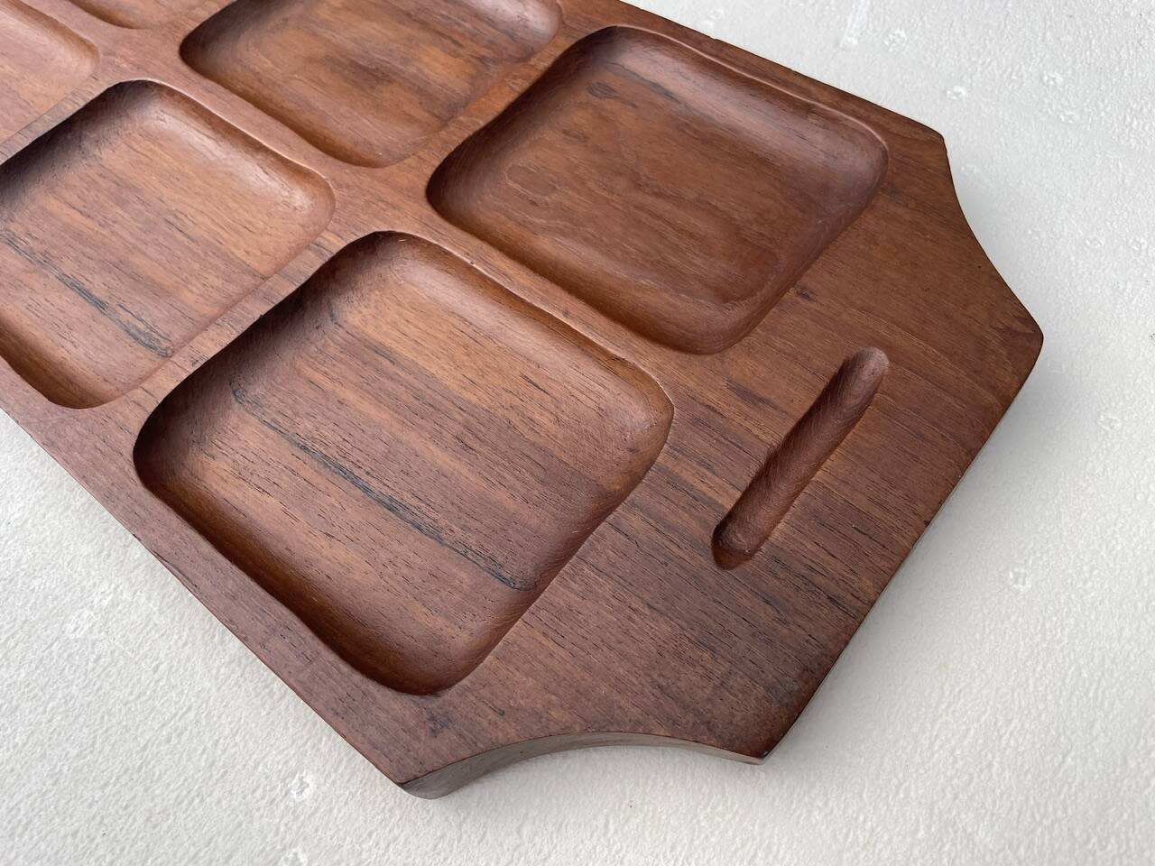 Plateau de service en teck de style scandinave, circa 1960