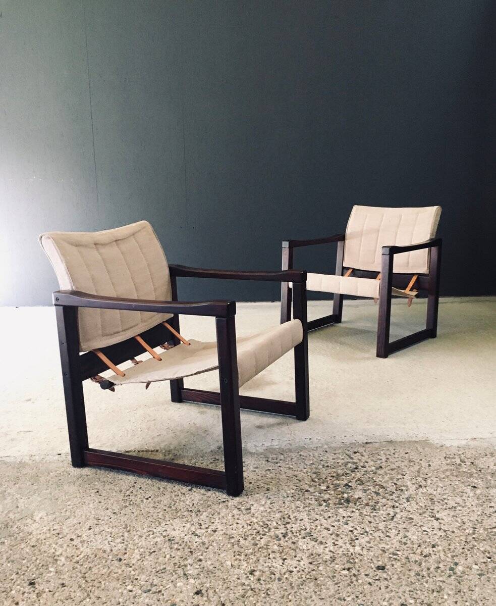 Diana Safari Lounge Chairs attributed to Karin Mobring for Ikea, 1970s, Set of 2