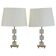 Pair of glass and brass desk lamps by Malmo Metallvarufabrik, Sweden, 1960.