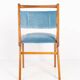 Vintage light blue velvet chair, mid-century, Europe, 1960s.