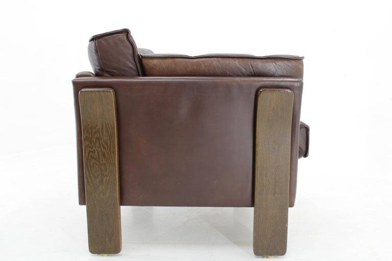 1970s Brown Leather armchair, Denmark