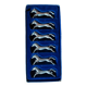 Silver metal knife holder Horses