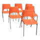 6 orange chairs