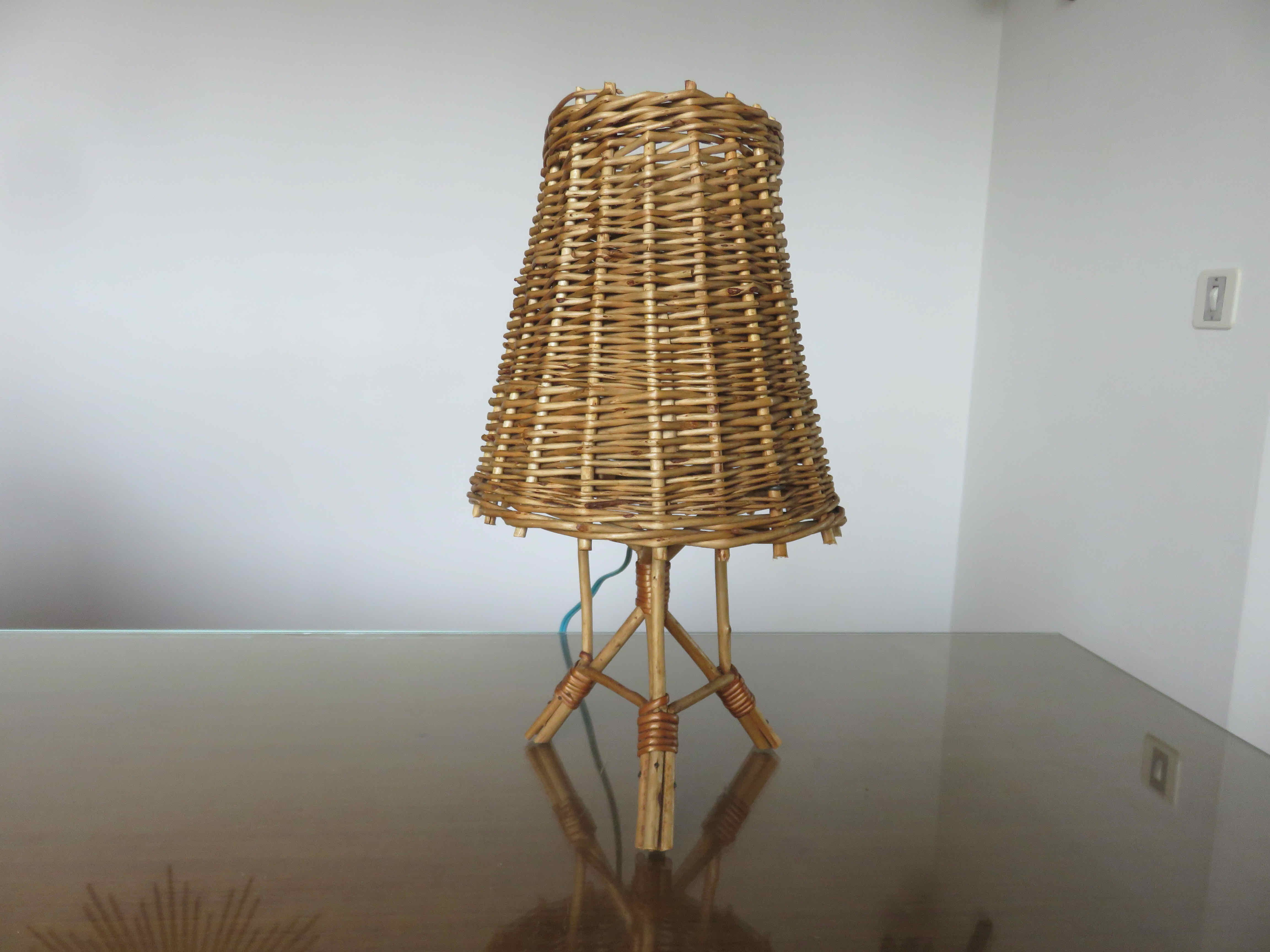 Rattan lamp 1950 1960