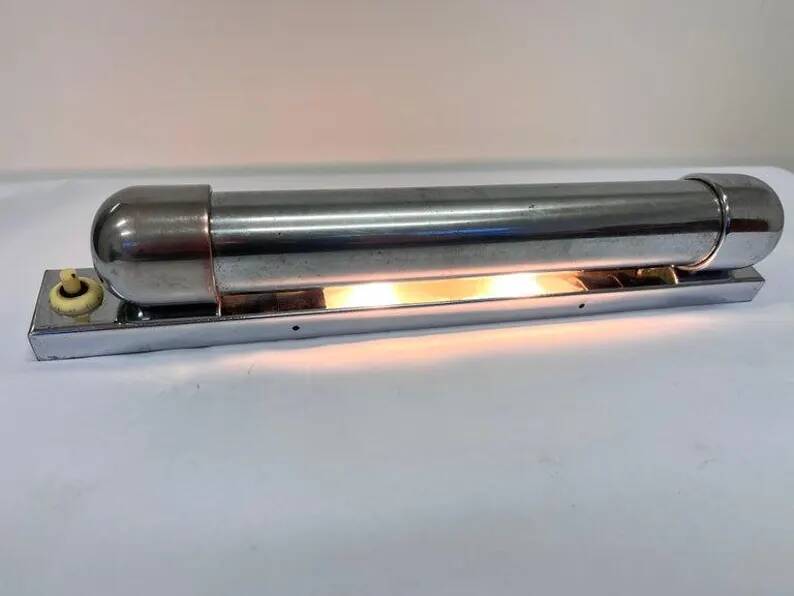 Chrome design Bauhaus Wall Lamp, 1930s - Czechoslovakia