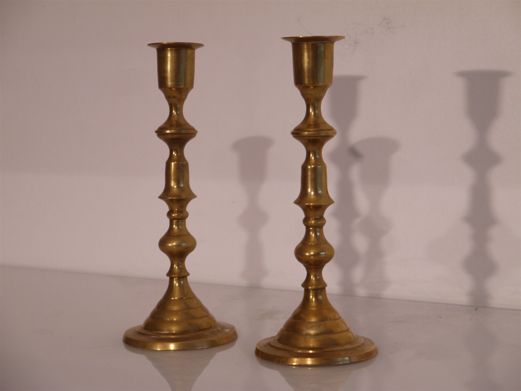 Pair of swedish candleholders brass 1960