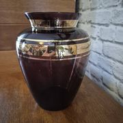 Vintage violet Boom round vase from Antwerp