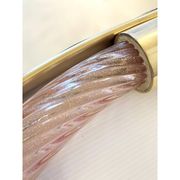 Scenographic Pink and Gold Mirror With Torchon Glass
