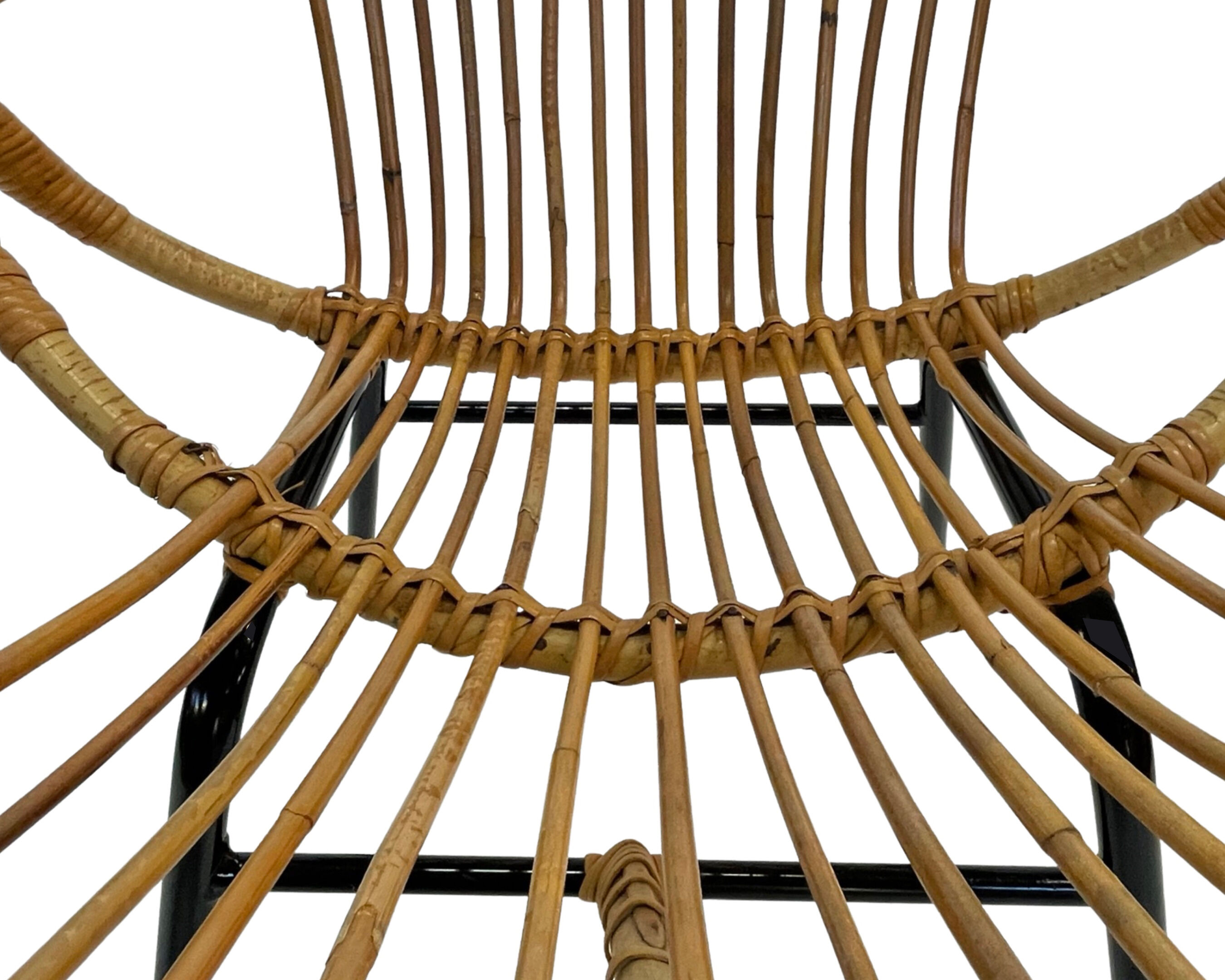 Rattan chair by Dirk van Sliedregt Rohe Noordwolde 1960 in the Netherlands