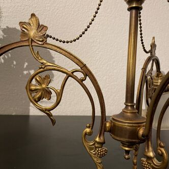 Art Nouveau brass chandelier