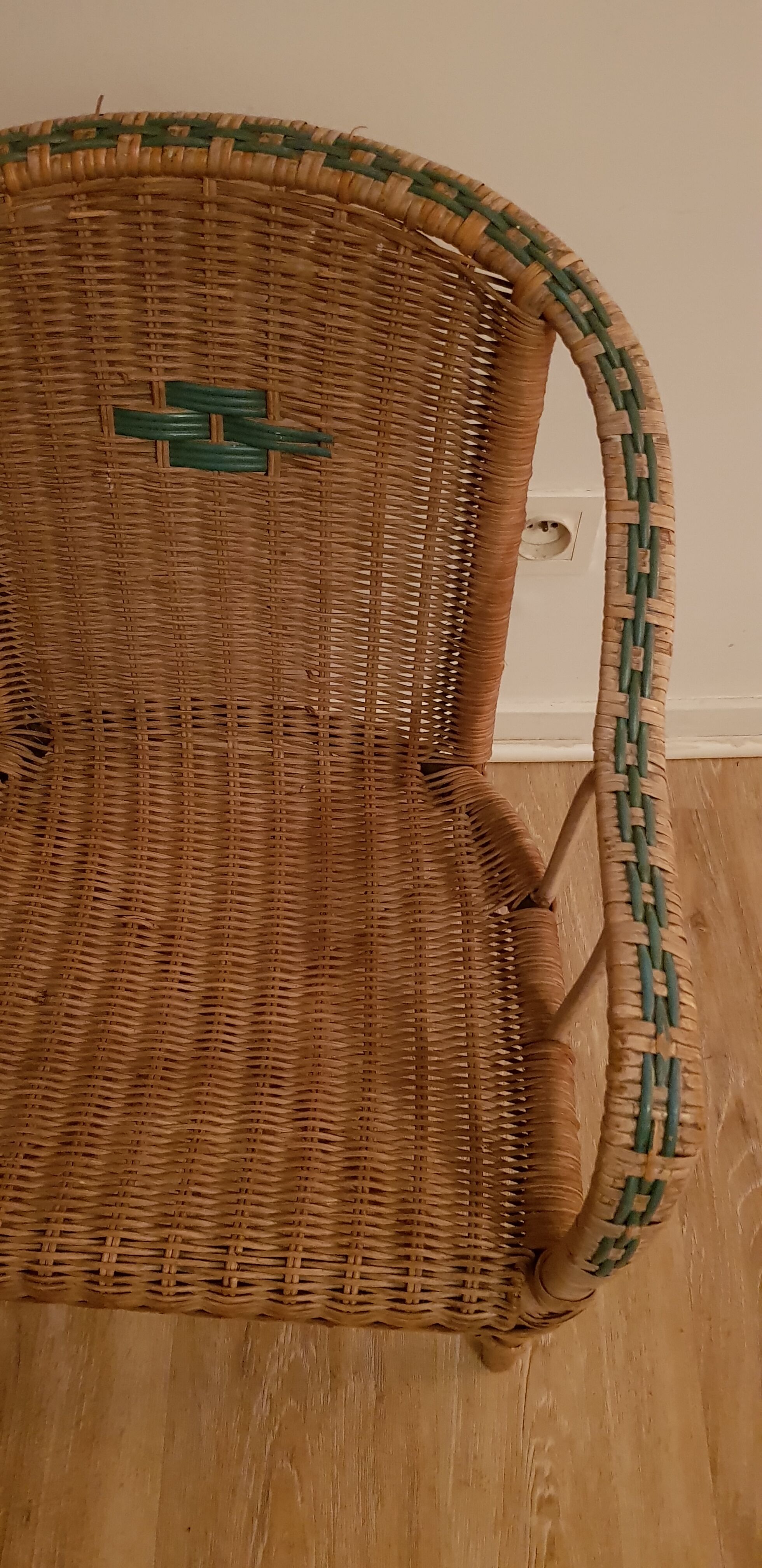 60s children's rattan armchair