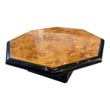 Table basse en loupe d’orme vintage 70s