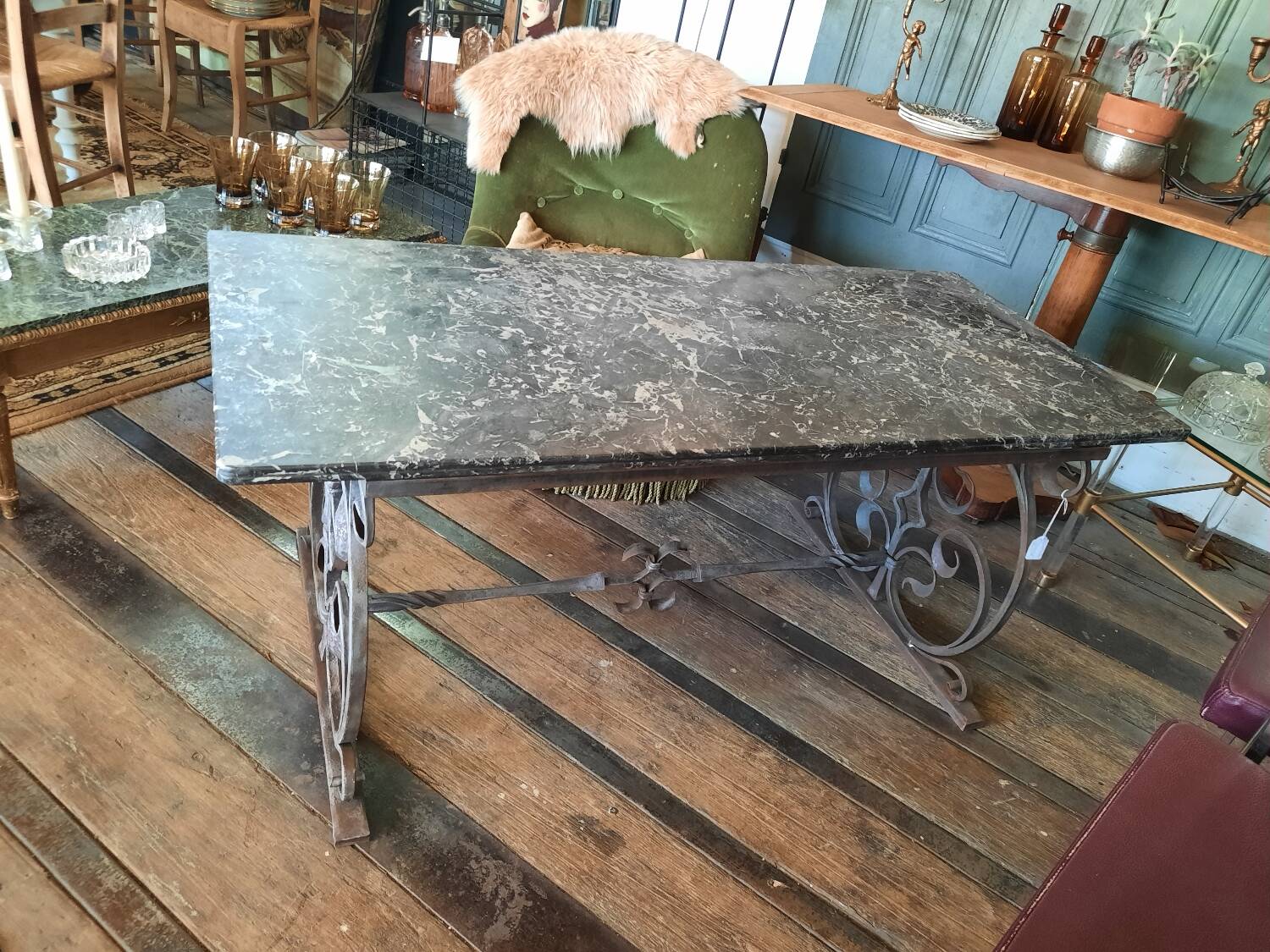 Wrought iron coffee table