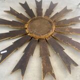 Mirror sun in gilded wood XXL facet mirror design year 60