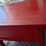 Red Chinese low cabinet