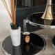 Table basse ronde en verre et chrome vintage