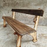 Old garden bench park bench oak with cast iron 160 cm