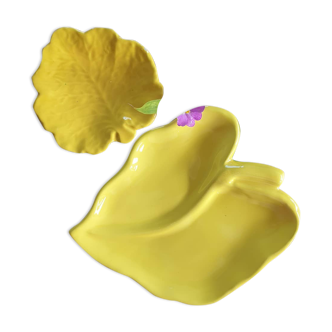 Duo of ceramic leaves