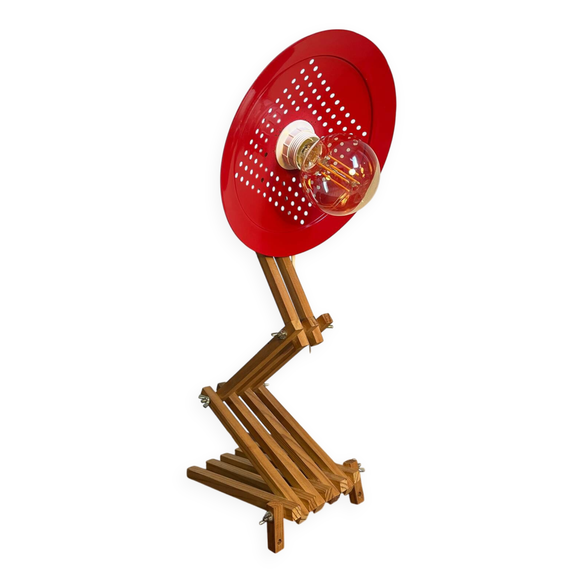 Wooden accordion wall lamp