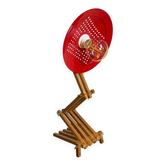 Wooden accordion wall lamp