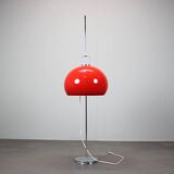 Lampadaire Space Age Guzzini Meblo en plastique et métal chromé, Italie années 1970
