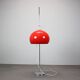 Guzzini Meblo Floor Lamp with Plastic Shade, Italy 1970s — Space Age Chrome