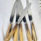 Set of 6 vintage horn table knives