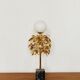 Gilded  italian Hollywood Regency bay leaf table lamp by Sergio Terzani
