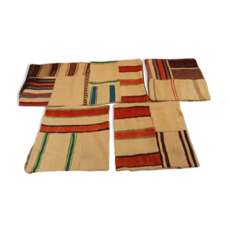 Set of five wool cushions