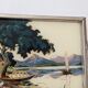 Plateau ancien vintage verre et métal