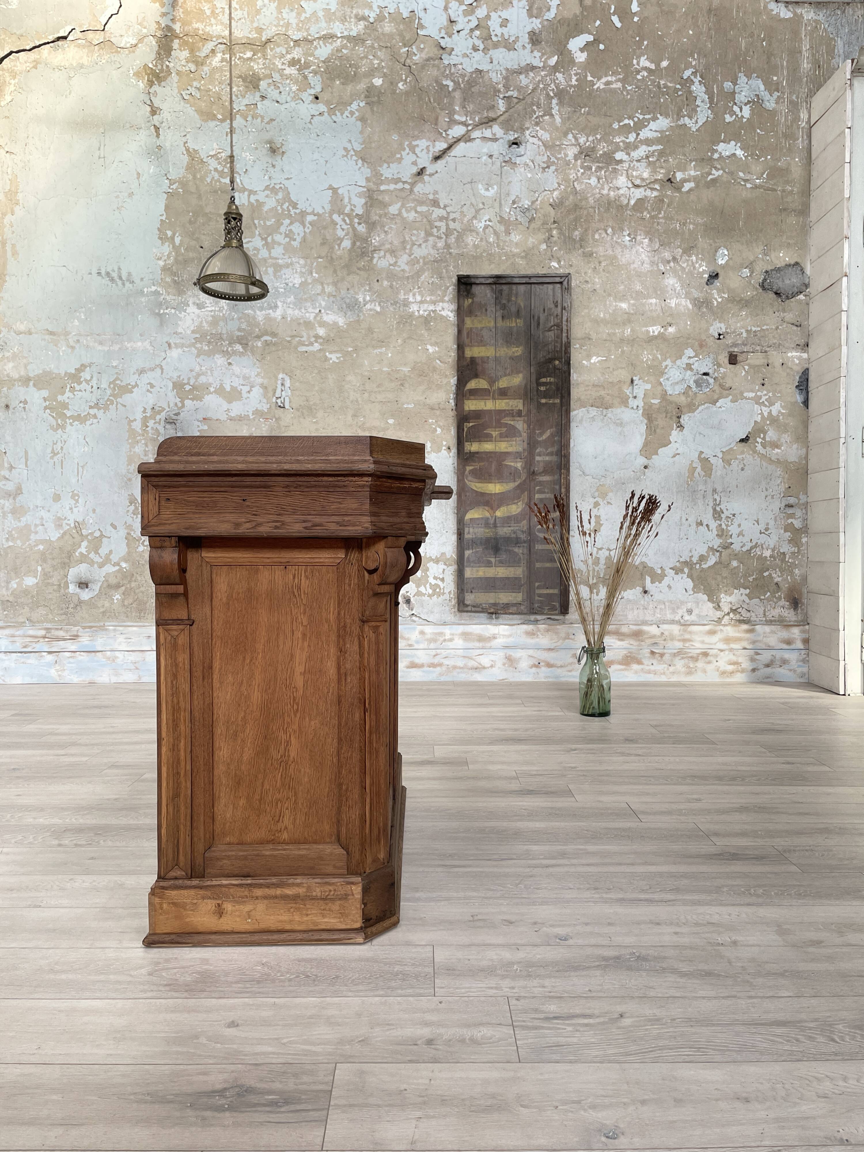 Solid oak box countertop, circa 1900.