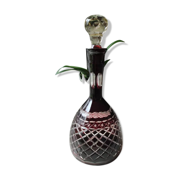 Carafe en cristal de Bohème finement ciselée