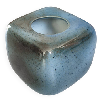 Bougeoir cube porcelaine Virebent Vintage 60-70s