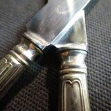 Set of 12 dessert knives stainless blades Adrien Bergeon goldsmith