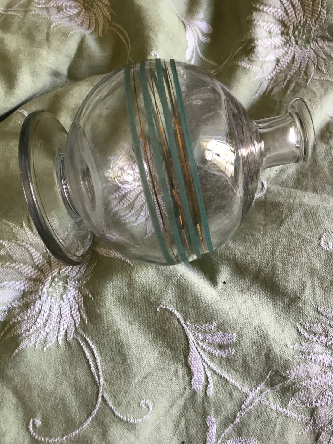 Art Deco carafe with gold trim