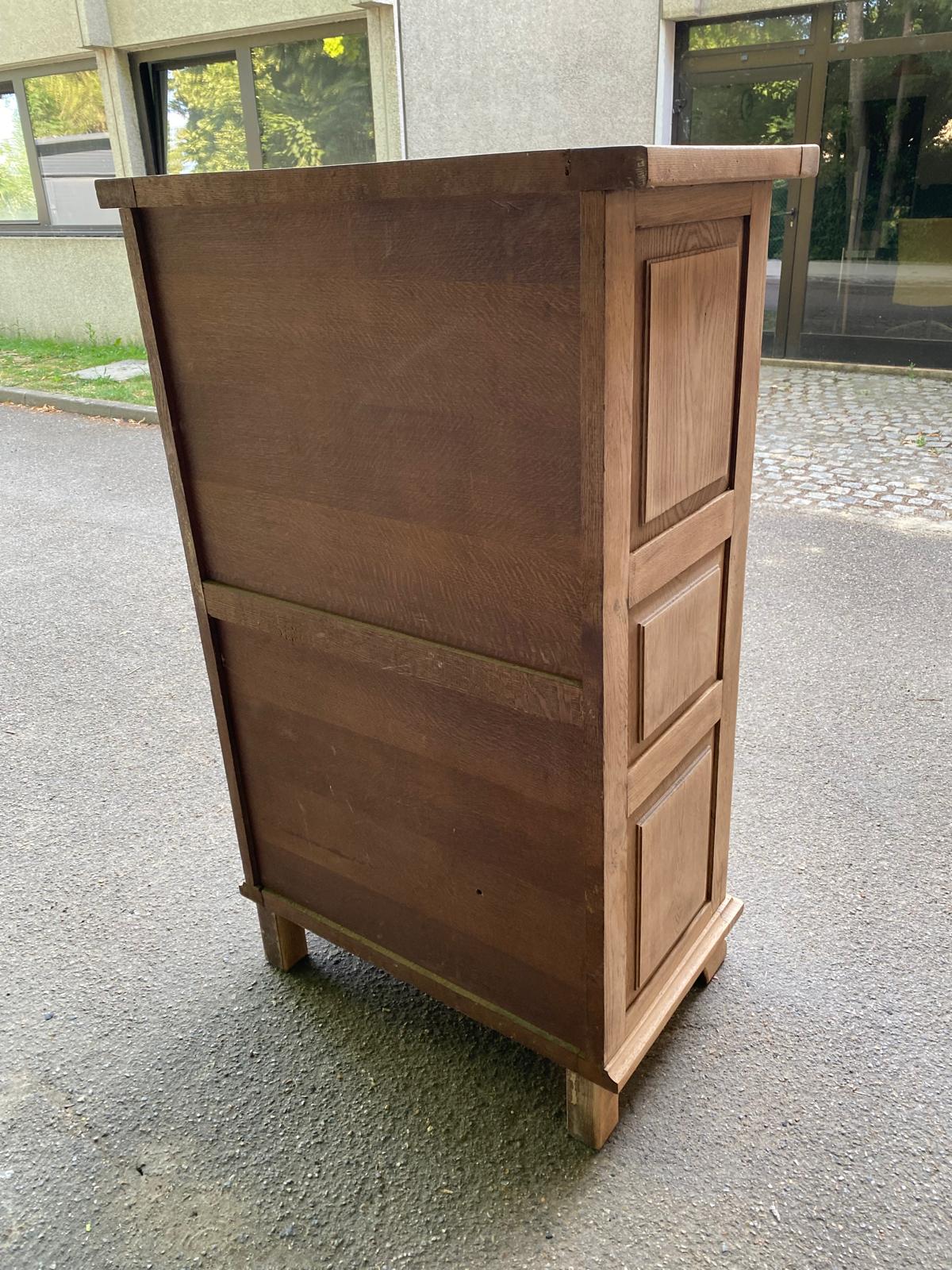 Renovated Spanish secretary in solid oak, 19th century