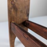 Wabi Sabi pine wood cowboy style stool, 1970s