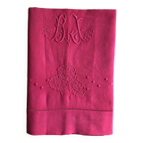 Antique Linen and Cotton Sheet Fuchsia