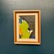 Original Swedish Oil on Panel – “Abstract in Green” by Hans Oswald – Signed – Vintage and Framed – 32 × 25 cm (12.6" × 9.8")
