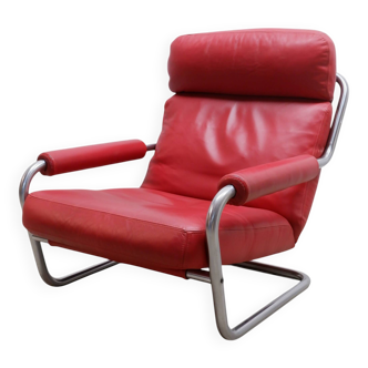 Leather armchair by Jan Des Bouvrie, Netherlands