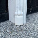 Louis XV style white Carrara marble fireplace circa 1980