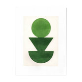 Tableau abstrait 30x40 "Maia" peinture verte H895 signé eawy