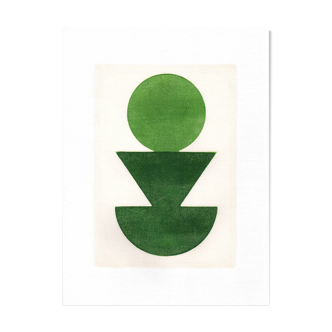 Abstract painting 30x40 "Maia" green painting H895 signed eawy