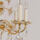 Large flower-shaped chandelier in gilded brass by Palwa, Germany, 1970s.