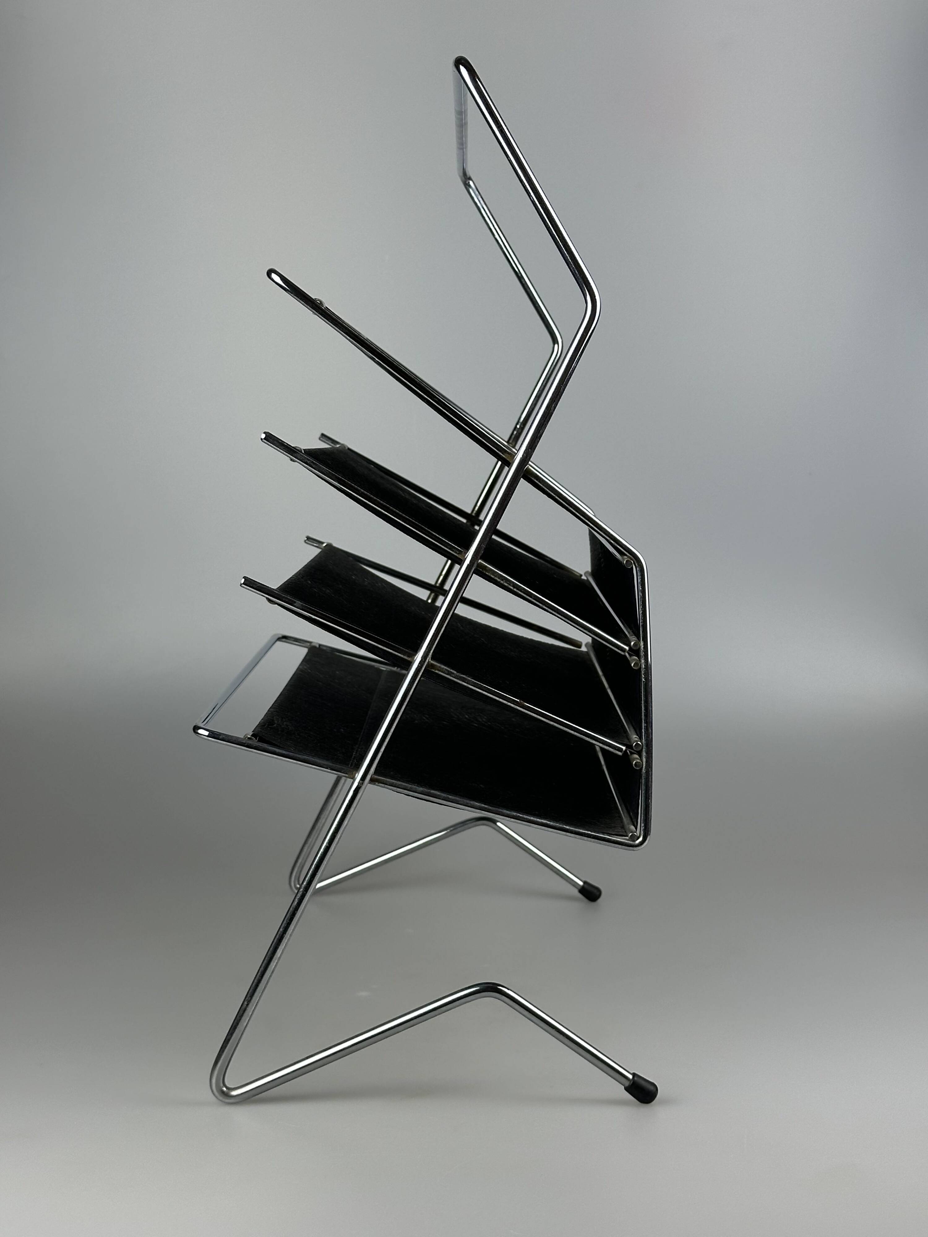 1960s/1970s Newspaper Holder Metal Plastic Space Age Mid Century